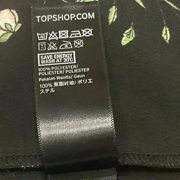 Topshop Midi Floral Wrap Dress Cocktail Party Dark Romantic - Picture 12 of 13